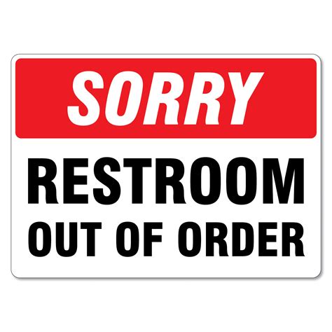 Out Of Order Bathroom Sign Printable